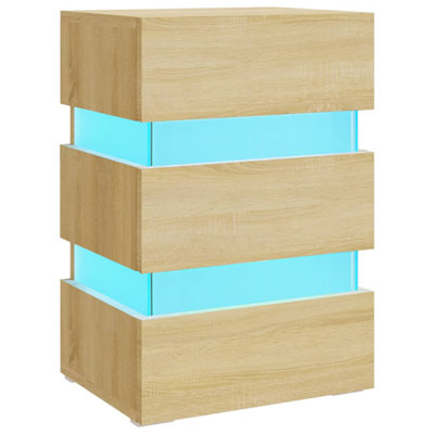 LED Bedside Cabinet Engineered Wood