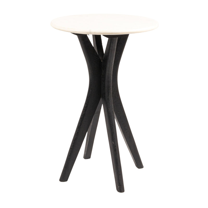 Table d'appoint Owen, Noir/Ivoire