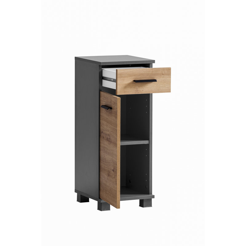 Hafley Bathroom Cabinet, Anthracite/Artisan Oak Decor/Matte Black
