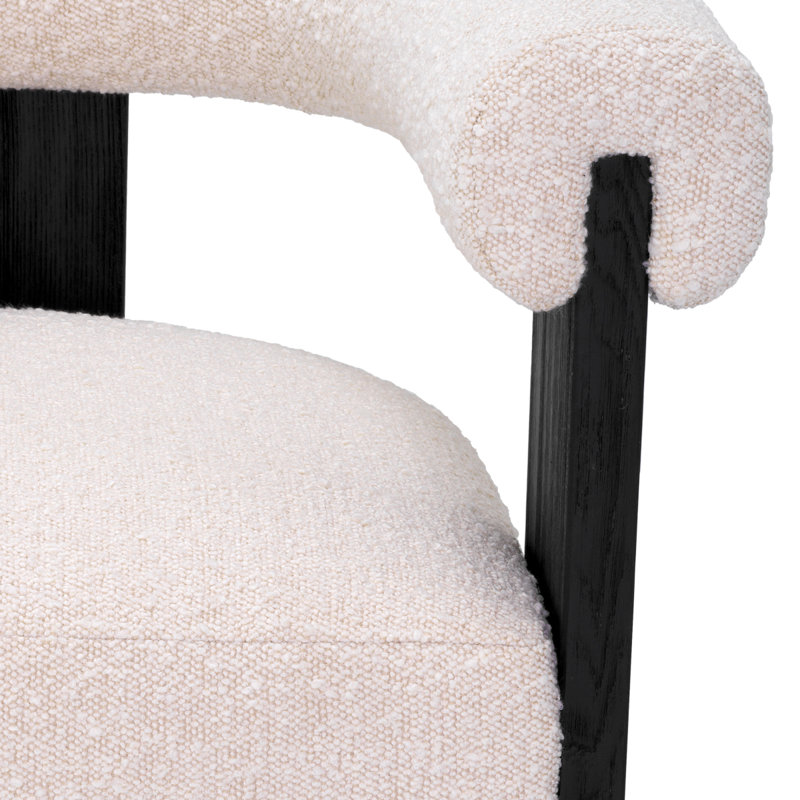 Percy 20.08'' H Upholstered Ash Arm Chair, Bouclé Cream