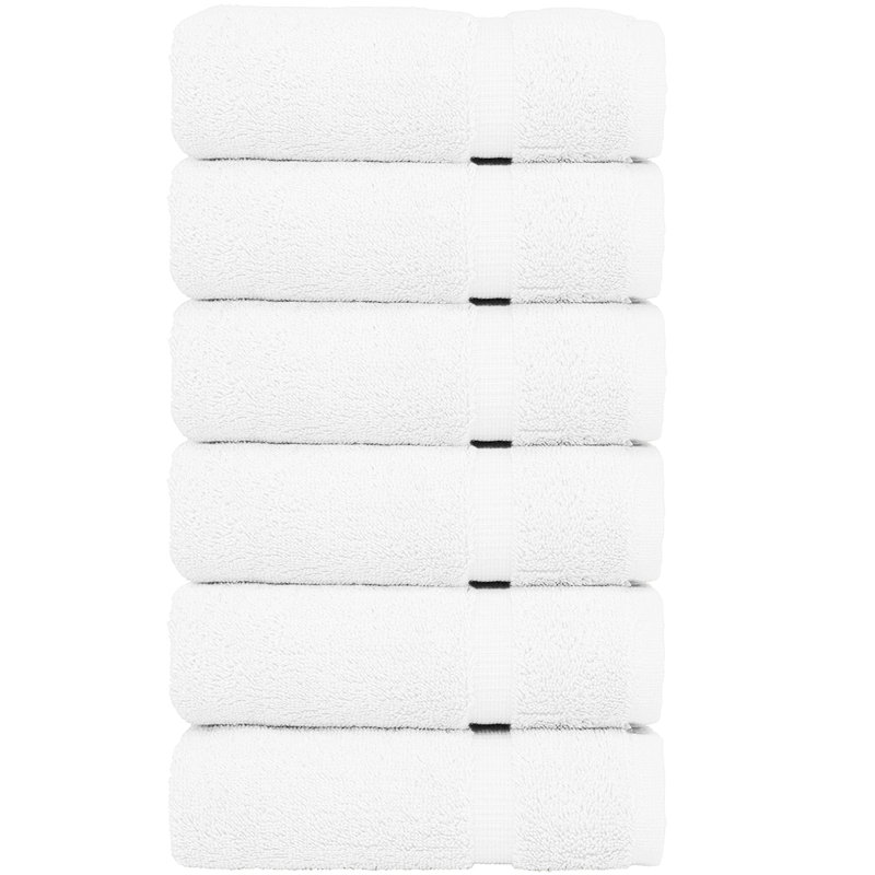 Débarbouillette 100% coton Dobby Border, Blanc