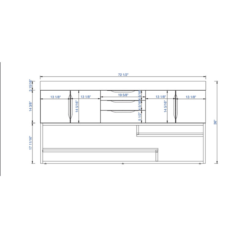 Samorah 72'' W Single Vanity, Brushed Nickel, Ash Gray