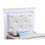 Élégant lit simple en champagne argenté avec structure durable et support de matelas confortable