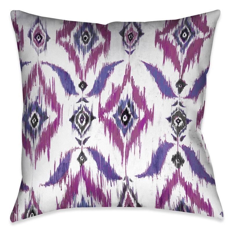 Purple Ikat Ikat Throw Pillow