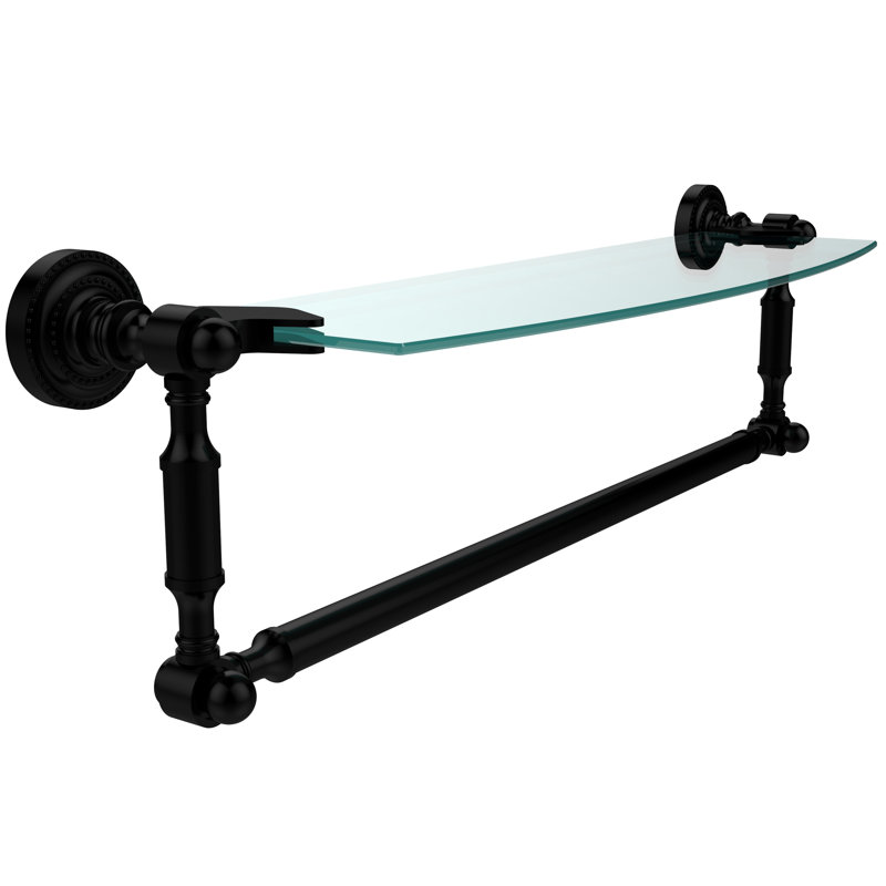 Marchmont Bracket Shelf with Towel Bar, 5" H x 22" W x 6.1" D, Matte Black