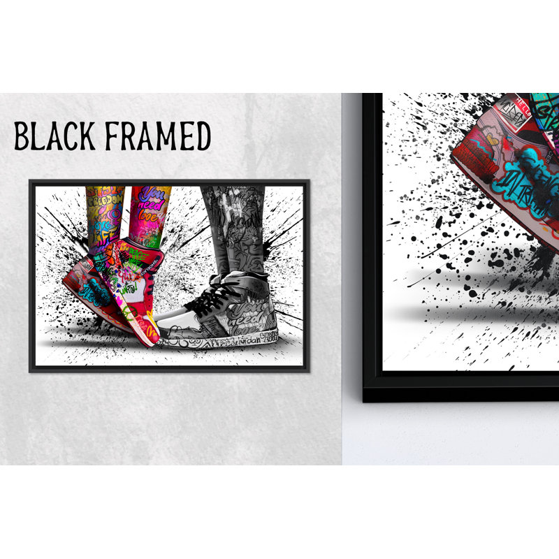 «Modern Graffiti Shoes», reproduction d'art sur toile pour décor de salon éclatant, 1P, 59,1 po H x 82,7 po l
