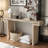 Distressed Wood Finish Rustic Farmhouse Console Table-1772316580