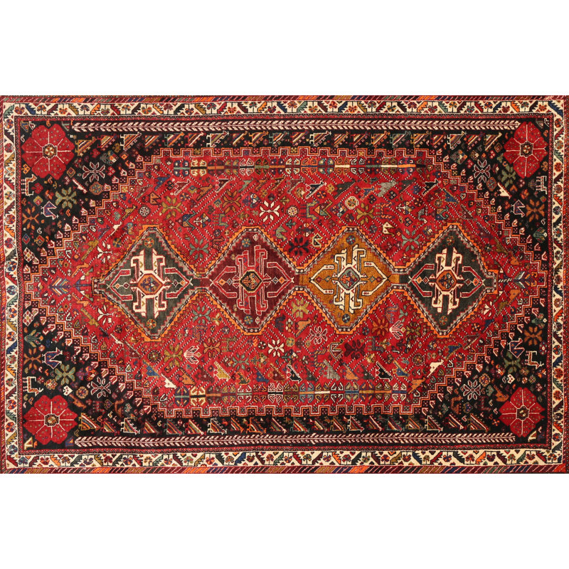 Tapis oriental multicolore tissé à la machine Oriental, Rectangle 3 pi x 5 pi