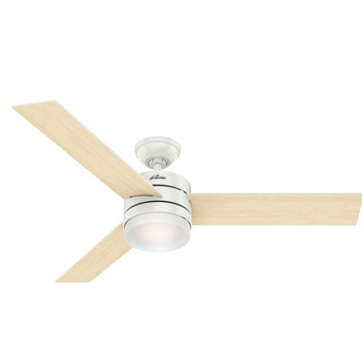 54" Exeter 3 - Blade Standard Ceiling Fan with Remote Control and Light Kit Included
