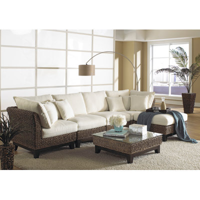 Sanibel 144" Wide Right Hand Facing Sofa & Chaise with Ottoman