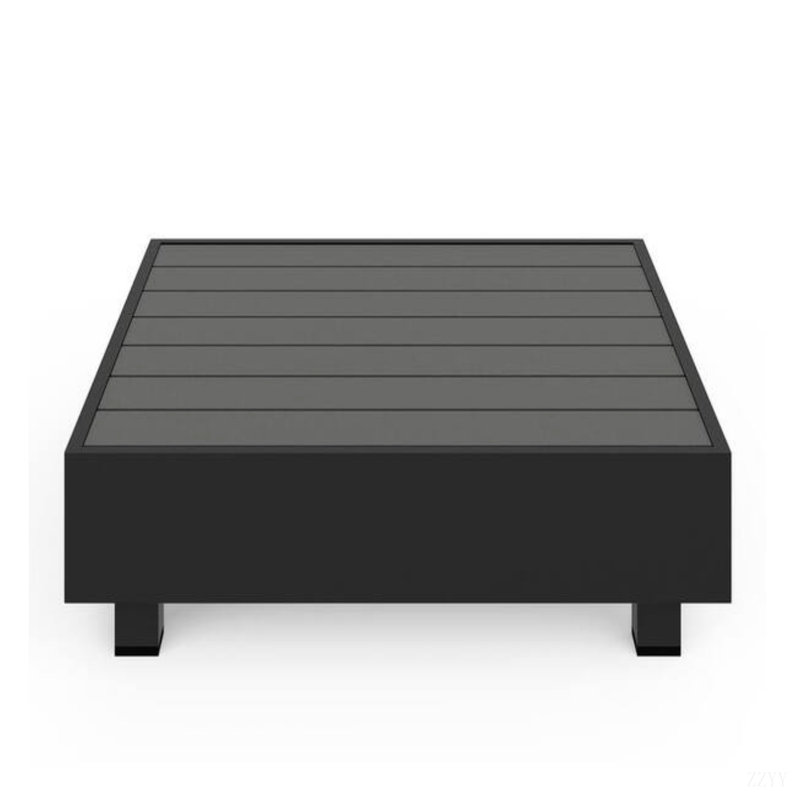 Table basse d'extérieur carrée 29 po en métal noir