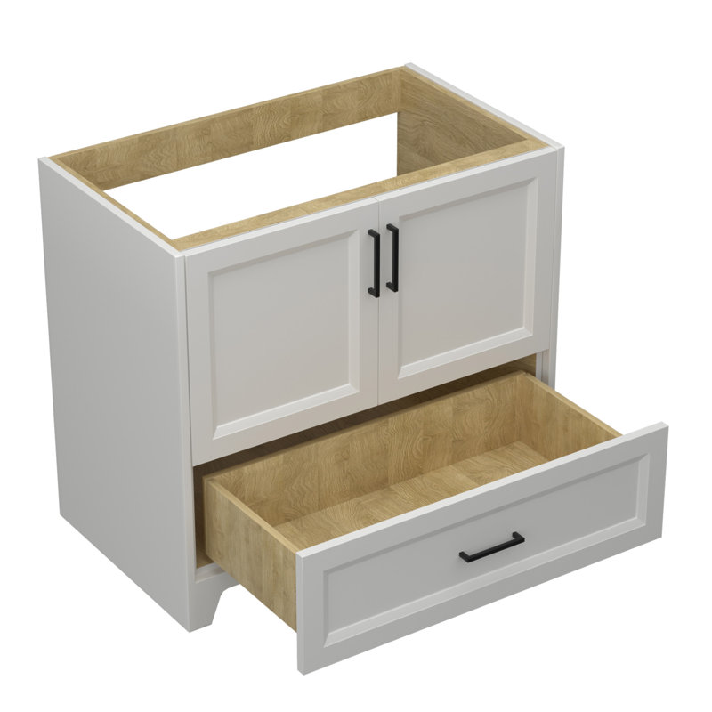 36 " Freestanding Standard Single Bathroom Vanity Base, Light Gray