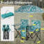 Double chaise de camping pliante avec porte-boisson pour parasol, sac de transport, table pliante, grande capacité de support pour la plage, le patio, la piscine, le parc, le motif de l'arbre à noix de coco