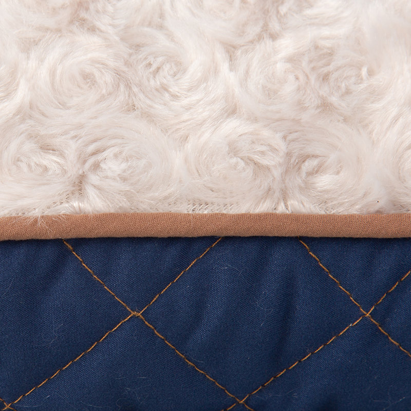 Wilton Polyester Pet Bed, Blue/White, 16cm H x 60cm W x 50cmD