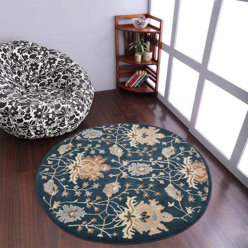 Tapis ronds touffetés à la main Yessenia, Rond 5 pi