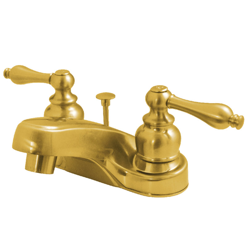 Centerset Bathroom Faucet with Drain Assembly, Polished Brass