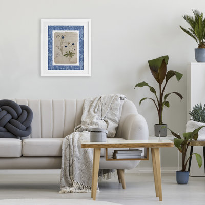 «Blue Antique Herbs», reproduction sous verre encadrée, par Livi Finn