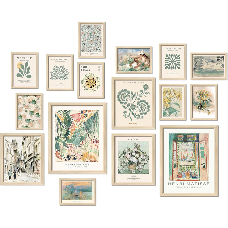 16 pièces d'art mural encadrées
