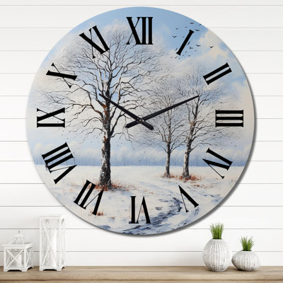 Forest Winters Embrace Landscape I Wall Clock