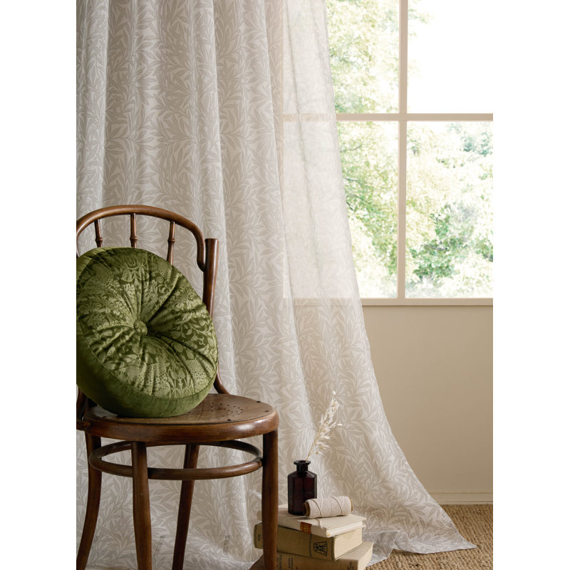 Sheer Single Curtain Panel, Beige, 137cm W x 137cm L