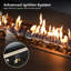 55000 BTU Wood Grain Propane Outdoor Fire Pit Table with Lid, 43'' W x 22'' D x 25" H