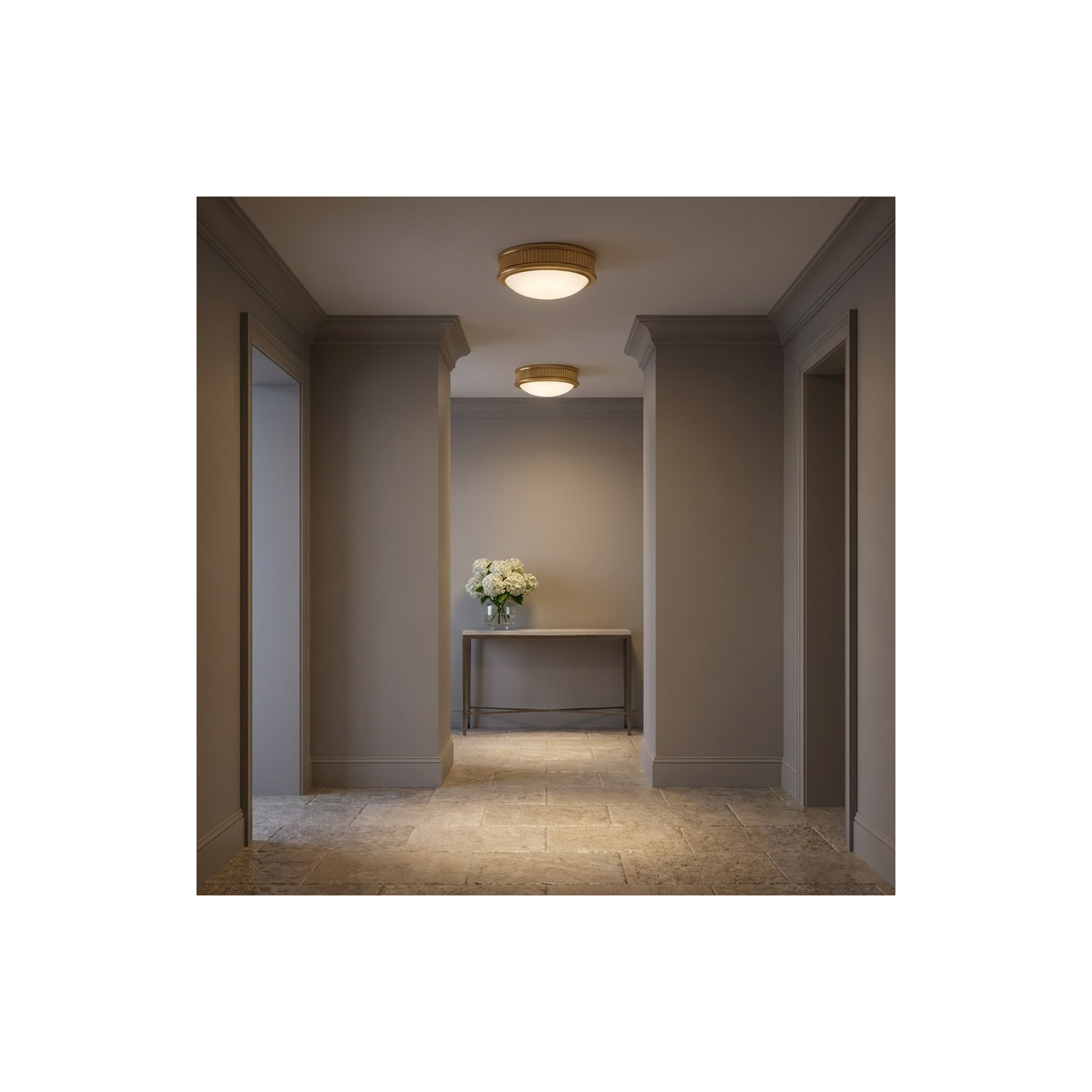 Rigsby Flush Mount, 3" H x 8" W x 8" D, Gild