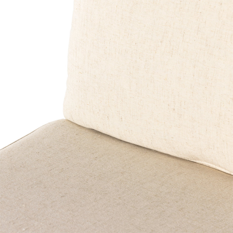 Crete Polyester Blend Upholstered Side Chair, Saville Flax/Brushed Ebony