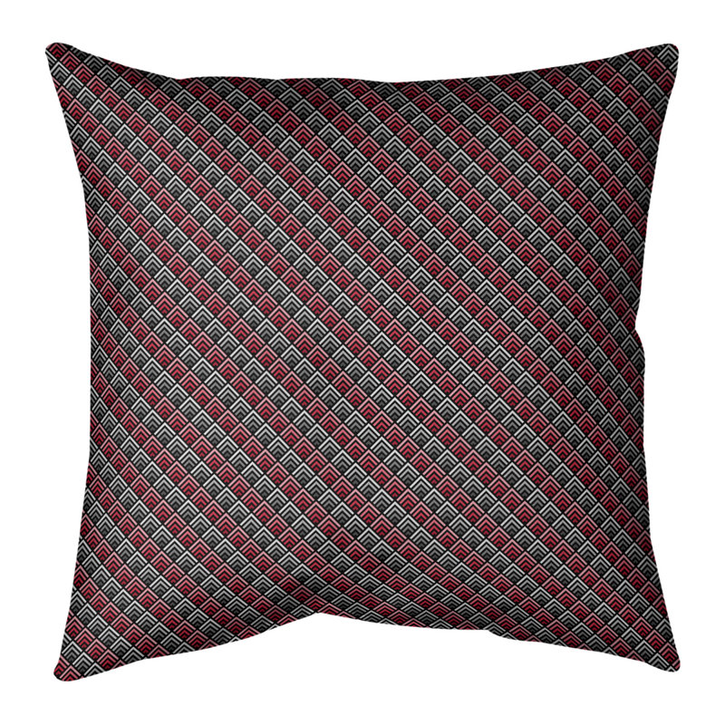 Housse et insert de coussin carré en lin à rayures dégradées Katelyn Elizabeth, H 18 po x l 18 po, Pas de bourre, Rouge