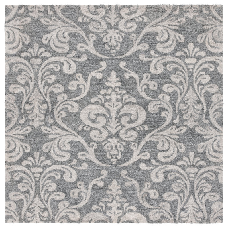 Colen Tufted Performance Damask Rug, Square 6'
