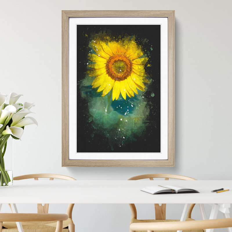 The Sunflower - Picture Frame Painting Print, Oak Framed, 63cm H x 45cm W x 2cm D