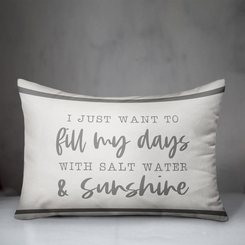  Housse et insert de coussin rectangulaire Salt Water and Sunshine, Gris