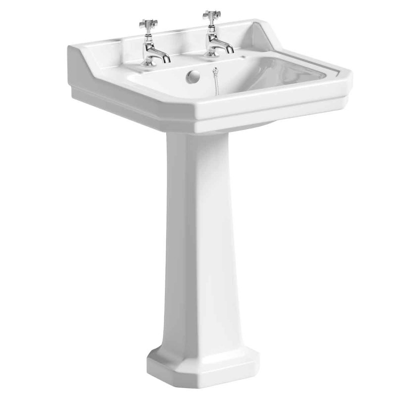 White Stone Courtez 506mm L x 610mm W White Ceramic Rectangular Sink with Overflow