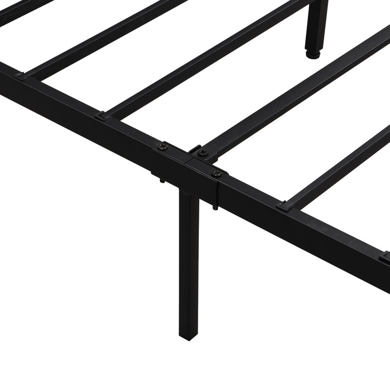Lit plateforme en bois avec tête de lit en métal, 2 tiroirs, lumières à DEL, chargement, lit simple avec seuil de poids de 600 lb avec tête de lit, rangement de tiroir, pas de sommier, méthode d'assemblage facile, maximum