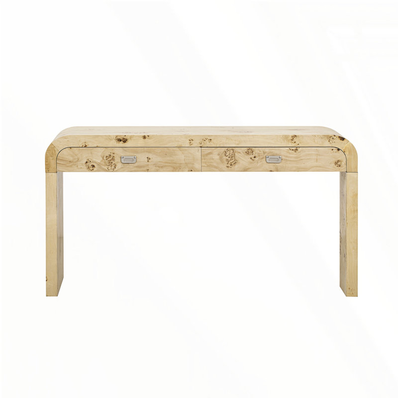 Table d'entrée moderne avec placage de bois de ronce, Naturel