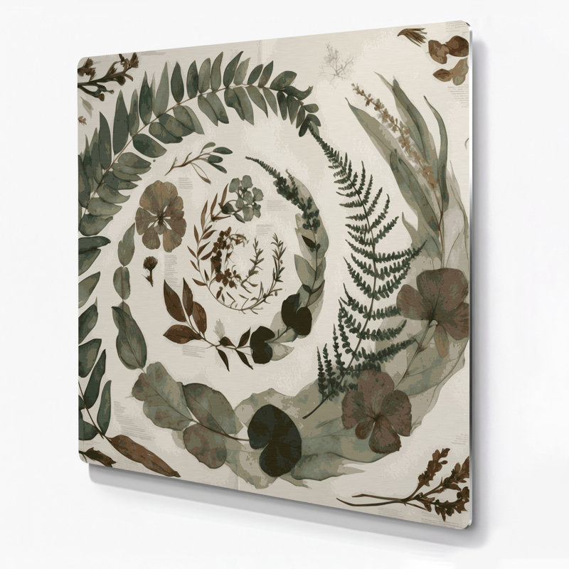 Plantes pressées botaniques de style botanique, H 96 po x l 96 po x P 0,05 po