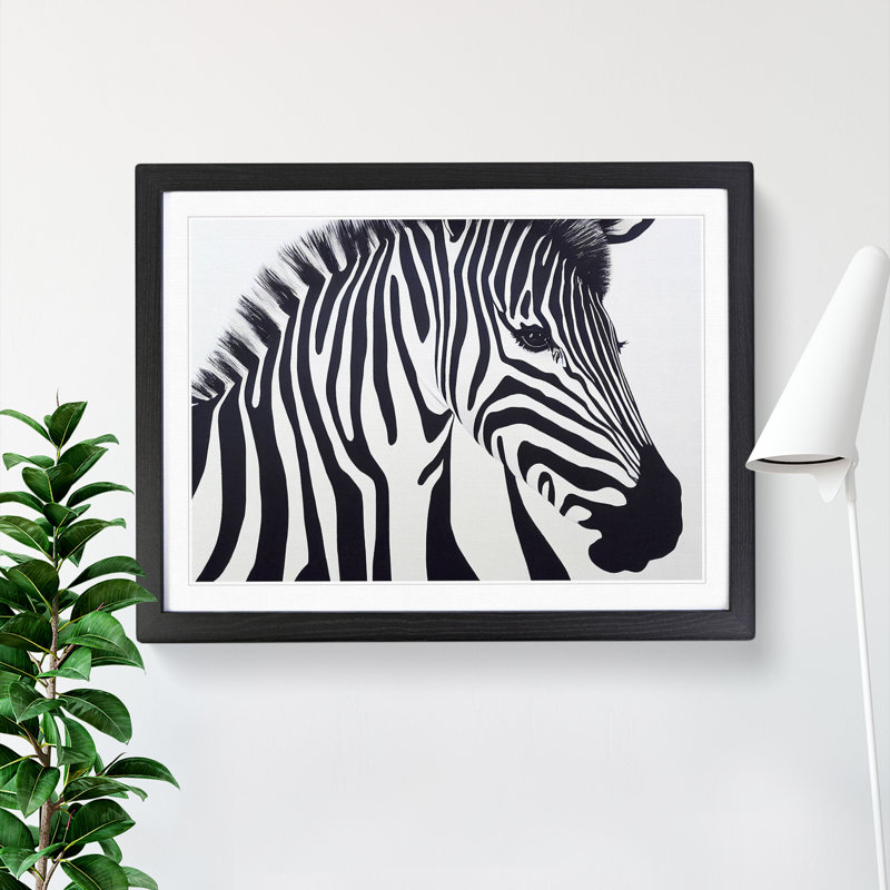 Zebra Portrait Vol.1 - Framed Print, Black, 46cm H x 64cm W x 2cm D