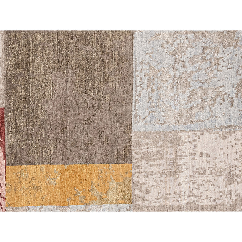 Hand Knotted Abstract Area Rug in Beige/Red/Brown/Orange, Rectangle 8' x 10'