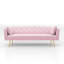 Canapé-lit 72 po en velours convertible capitonné à boutons Chesterfield pour petit salon-2038603779