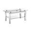 Table basse rectangulaire, table de thé avec pieds en acier inoxydable en miroir, table basse de salon pour la maison