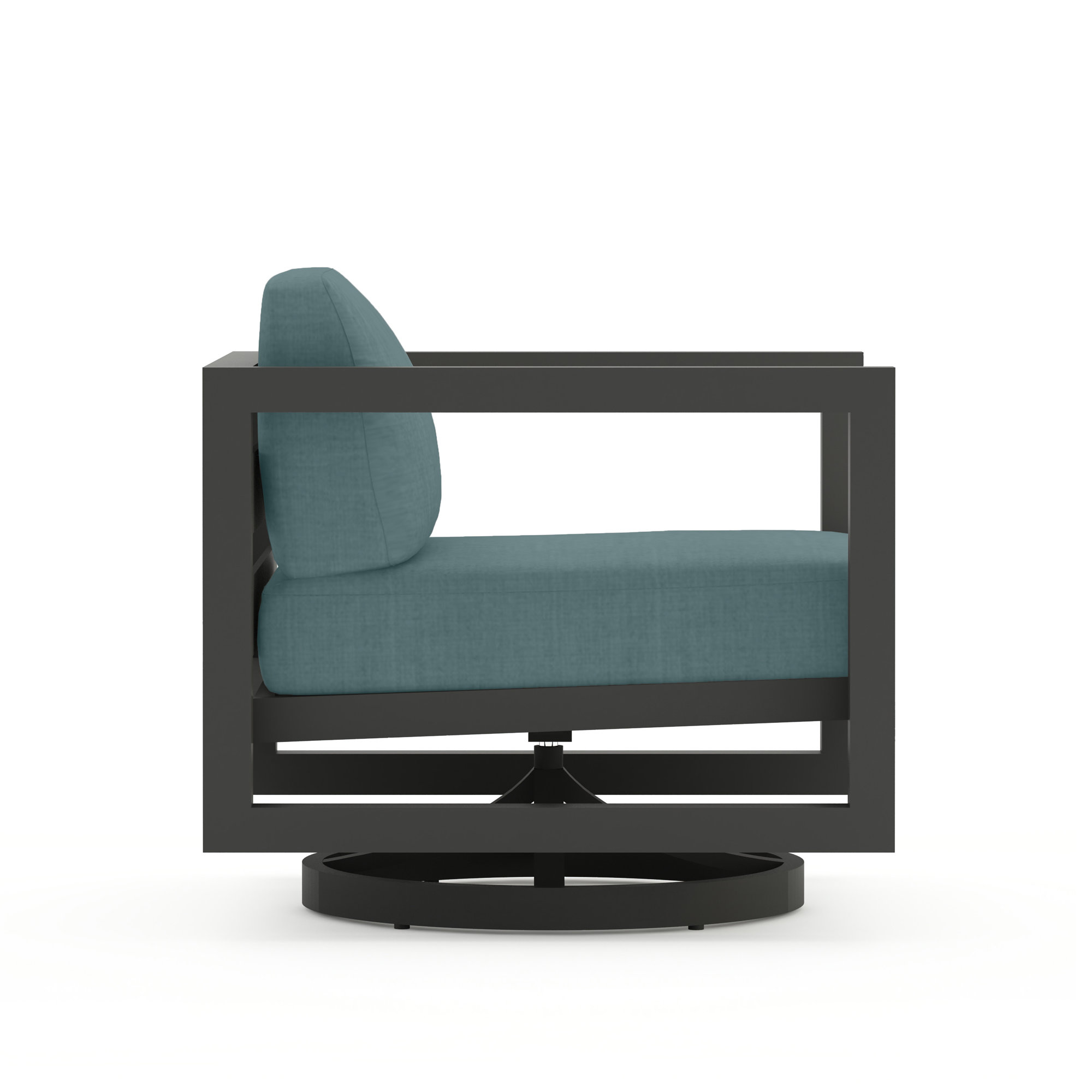 Yarieli Outdoor Chair with Sunbrella® Cushions, Cast Lagoon Sunbrella® Plainweave, Slate