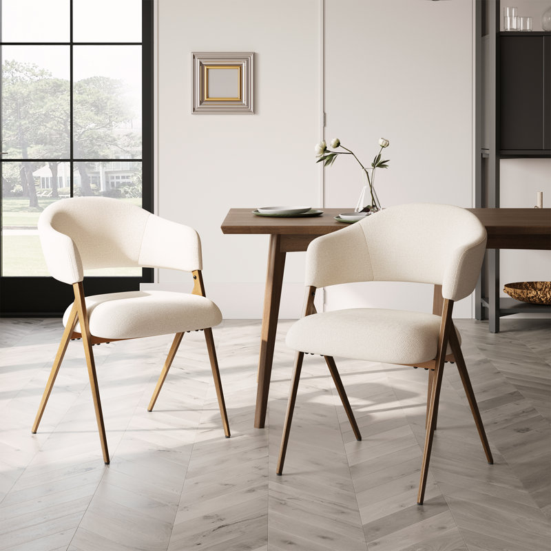 48cm H Fabric Upholstered Upholstered Back Armchair, Beige