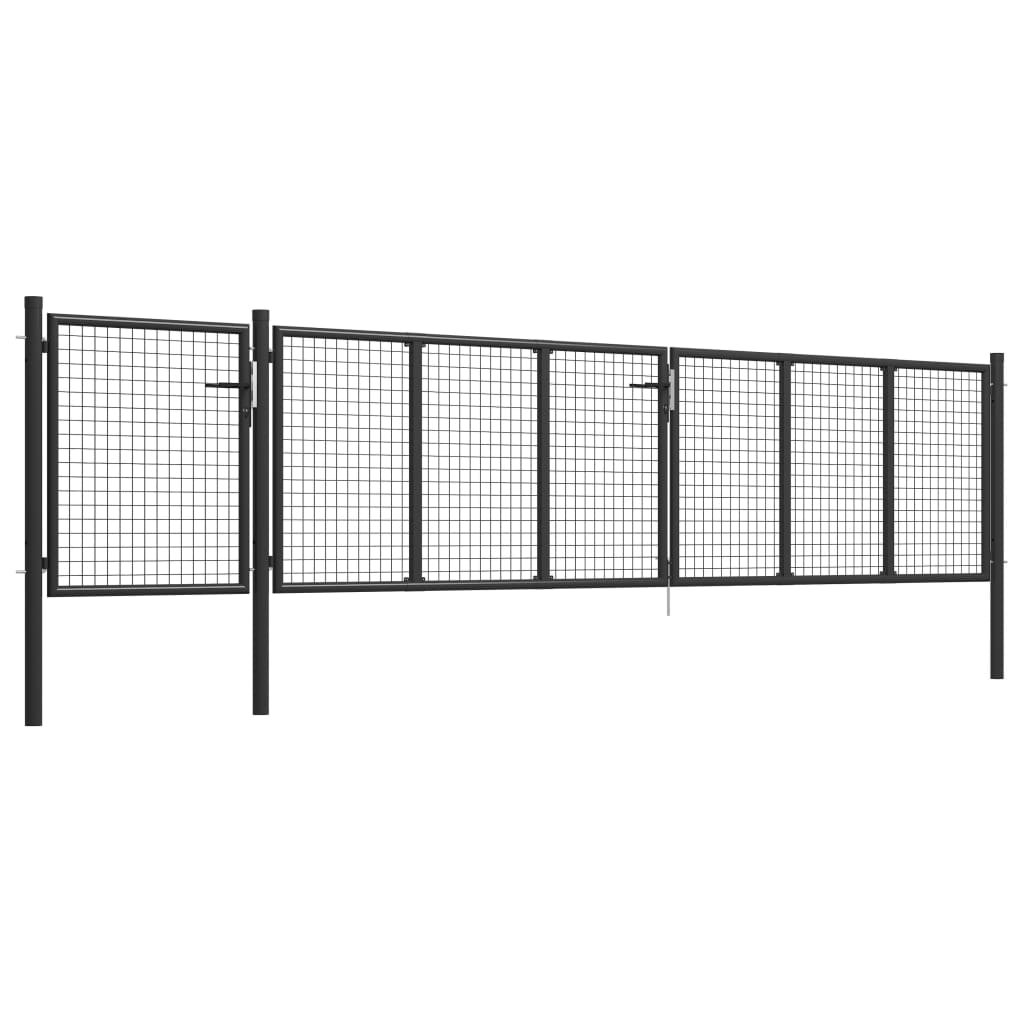 Acherby 125cm H x 500cm W Anthracite Metal Gate
