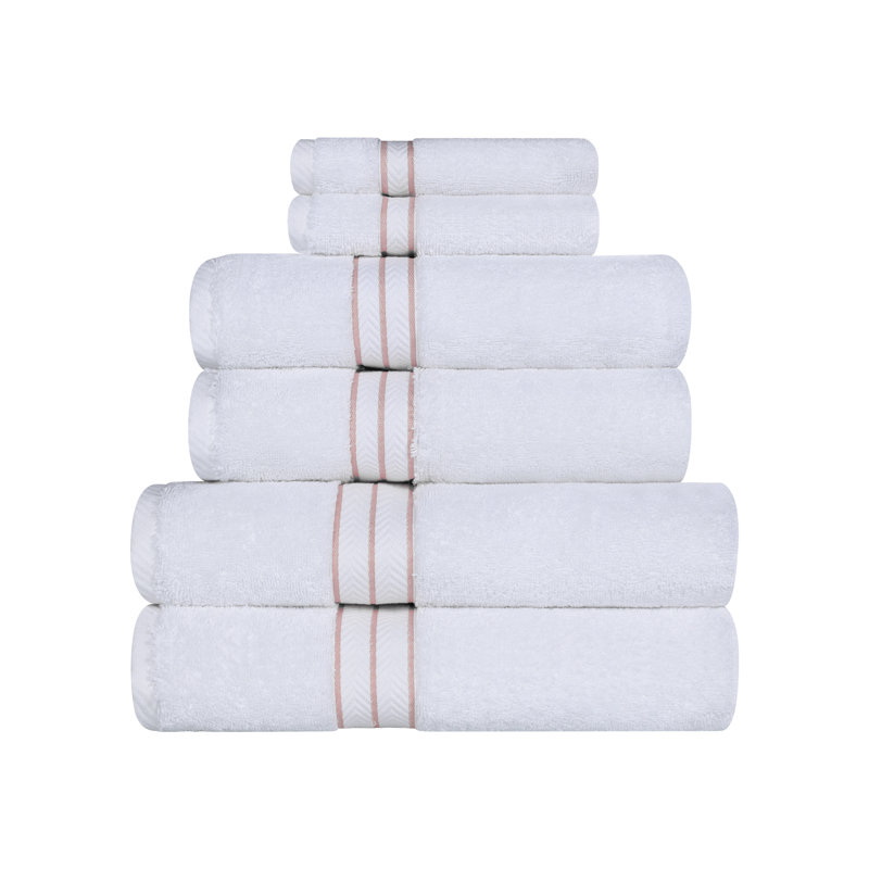 Hotel Turkish Cotton 6-Piece Towel Set, Ultra-Plush & Luxury Weight, Tea Rose