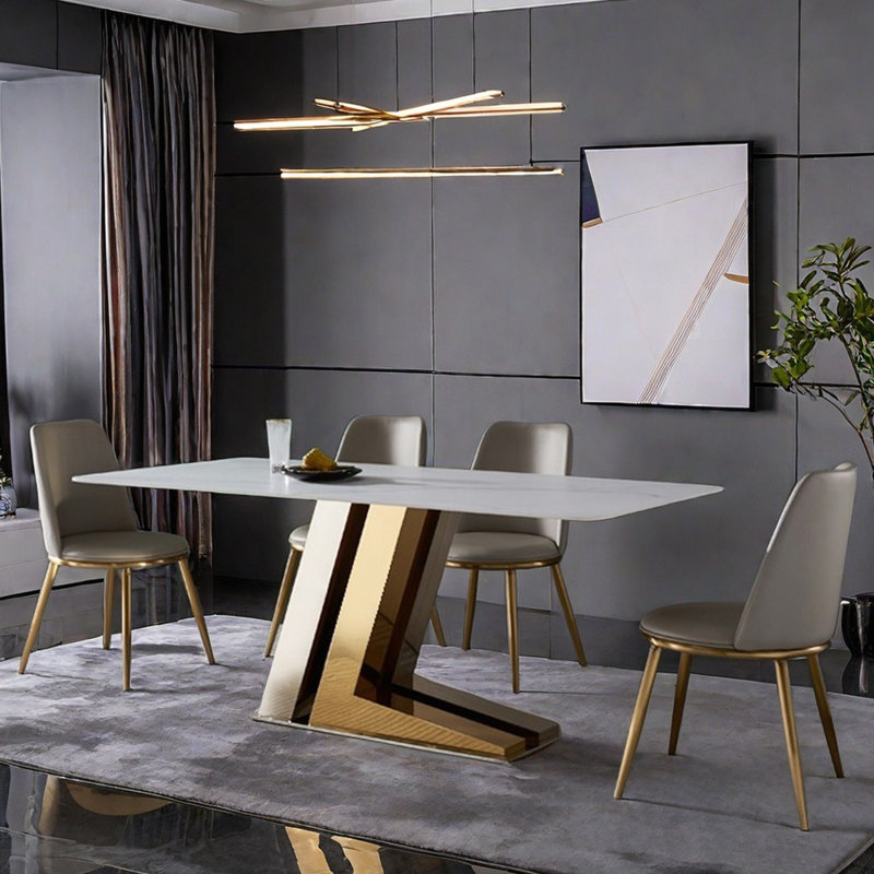 Ensembles de table de salle à manger minimalistes de style italien,  H 29,5 po x L 63 po x l 35,4 po
