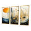 Pleine lune, musique, montagnes, paysage abstrait, ensemble d'art mural-372123816-372123829