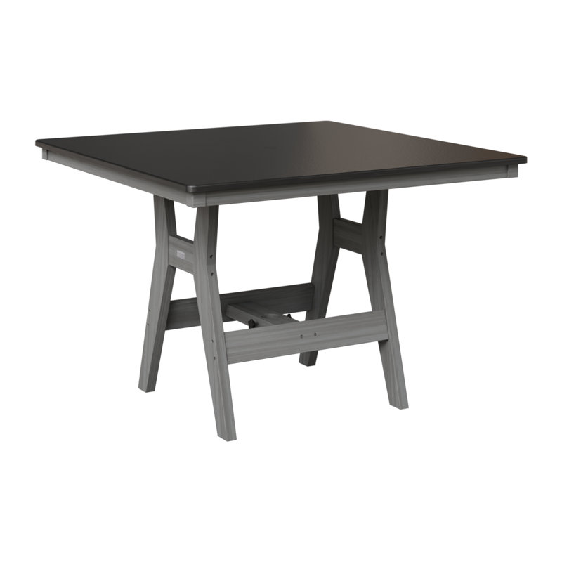Table de bar berlinoise Berlin Harbor, Bois flottant gris, Noir martelé, H 38,87 po x l 44 po x P 44 po