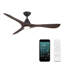 Ventilateur de plafond intelligent en bois naturel Carve 3 avec trousse d'éclairage à DEL sélectionnable 2700K-3000K-4000K-5000K et télécommande incluses, fonctionne avec Alexa et l'application Android ou Android-116667906-116667915-123843251