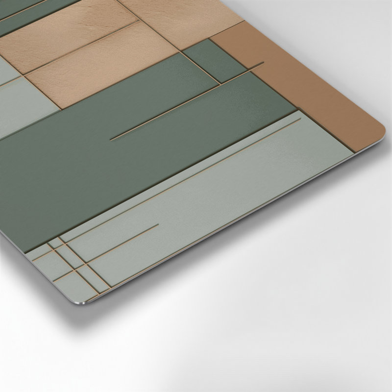 Minimalisme 56, art mural en métal beige, H 16 po x l 16 po
