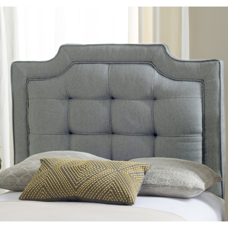 Tête de lit en tissu d'ameublement Findlay, Simple, Lin gris