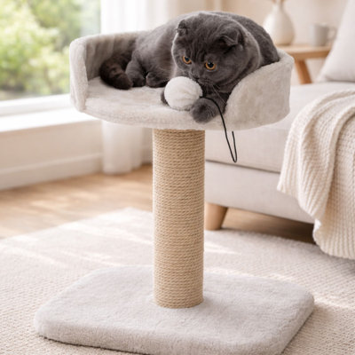TRIXIE Mica 18-in Cat Tree for Kittens, Sisal Scratching Post, Padded Platform, Dangling Cat Toy
